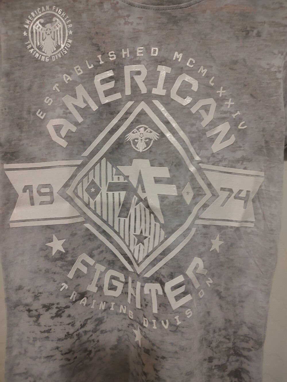 American Fighter Gray Marble Graphic Short Sleeve Tee